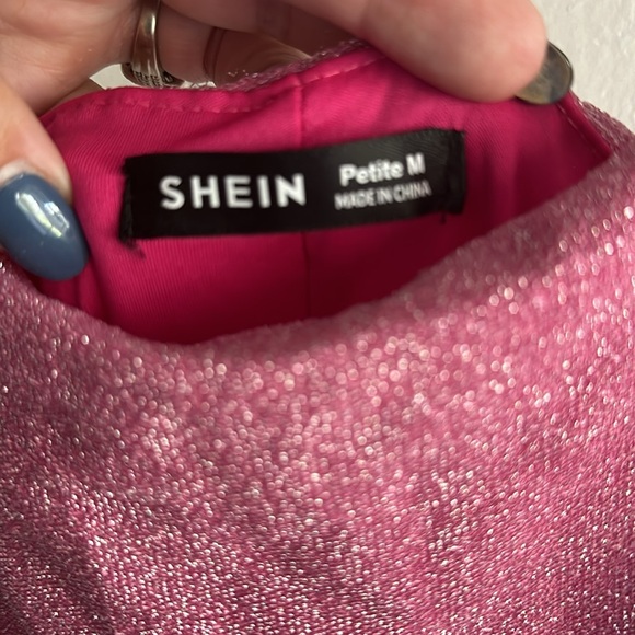 SHEIN Women’s Petite Medium Pink Sparkle Dress - Picture 3 of 4